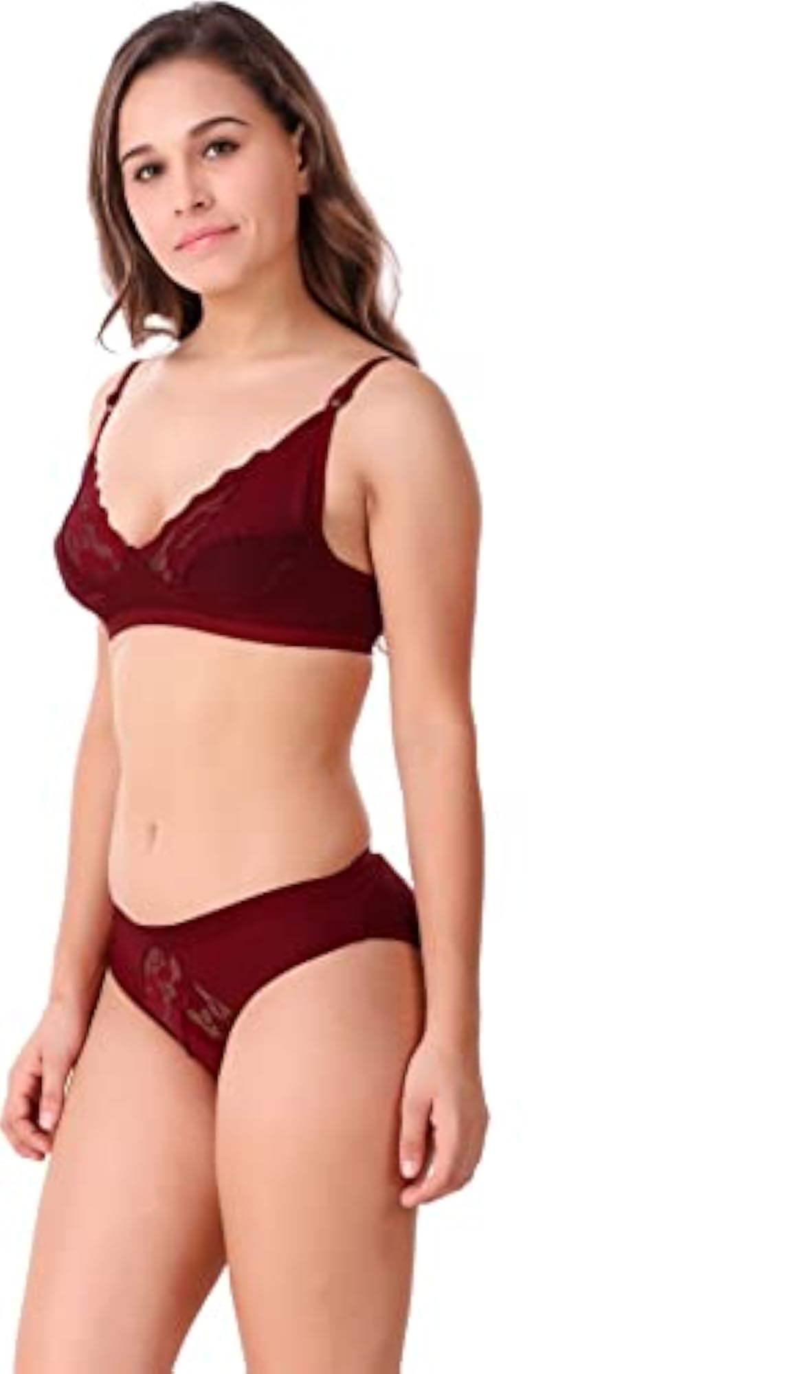 Lace Push Up Underwired Solid Lingerie Set, Classic