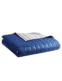 Picture of YnM Cooling Weighted Blanket for Adults, Cooling & Cozy Velvet Dual-Sided, 20lbs Heavy Bed Throw for Couple, Four Seasons Use (88x104 Inches, Queen or King Bed, Blue/Grey)