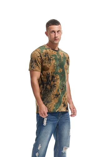RONOMO Herren T-Shirt | Street Graffiti | mittlere Elastizität | Vorwäscheschutz | (ZR Yellow Green XL )