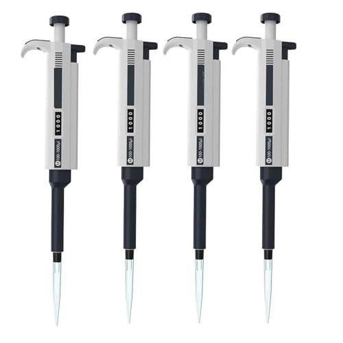 Pipette de laboratoire réglable 5-50ul micropipette plastique avec cônes jetables
