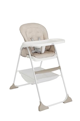 Image of Joie Mimzy Snacker High Chair for Baby-Feeding Chair with A One-Hand Fold, 3-Position Seat Recline & 5-Point Harness System (6 Months to 15 Kg), Taupe