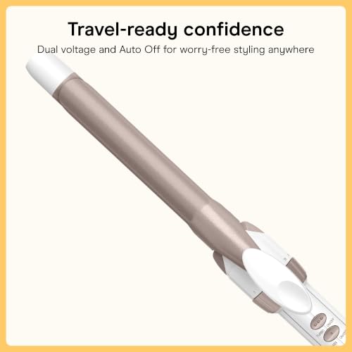 Image of Conair Double Ceramic -Inch Curling Iron | 30 Heat Settings & Turbo Boost for All Hair Types, for Tight Frizz Free Curls, Rose Gold /White, CD700L