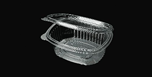 Vaschette in Plastica Trasparente con Coperchio Incernierato 375 cc per Alimenti, Set 350 Pezzi, Contenitori Ermetici Monouso per Take Away e Gastronomia