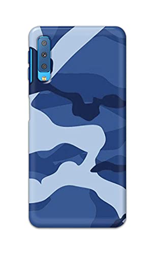 Image of Printed Hard Back Cover Case for Samsung Galaxy A7 2018 Back Cover (Army Blue Pattern) -203
