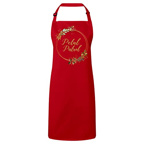 Tablier cuisine premium Petal Patrol en tissu chic pour un mariage élégant