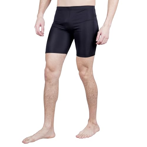 Image of NINQ Mens 2 Pack Polyester Yoga Short Men Summer Running Gym Sports Shorts with Pockets Shorts for Men (in, Alpha, M, Regular, Black)