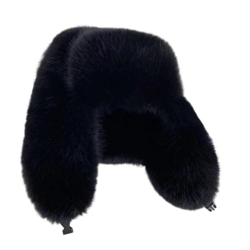 Gorro de invierno para clima frío, estilo aviador, con orejeras, sombrero de invierno para exteriores, diario, viajes, vacaciones, caminatas por la mañana, Negro