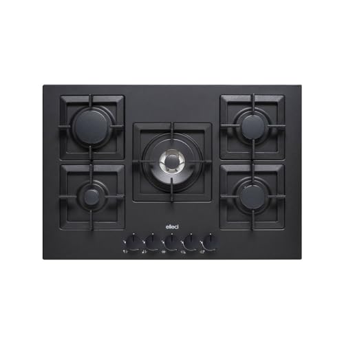 Elleci Plano 75 TCC Piano Cottura a Gas, Metallo, Nero,
