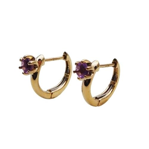 アメジスト フープピアス K10イエローゴールド