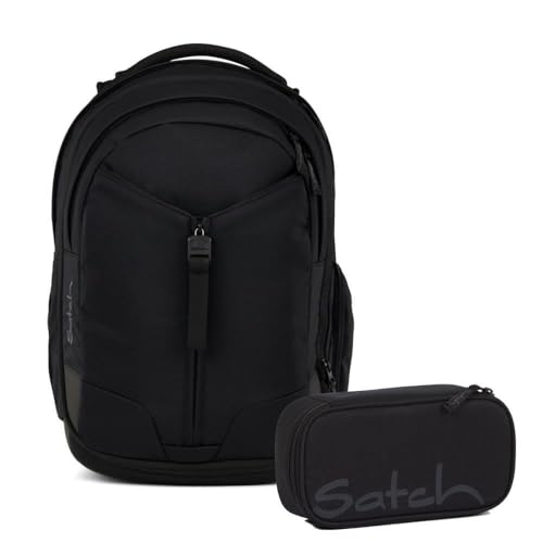 Satch Match Schulrucksack Set 2tlg. inkl. Schlamperbox (Blackjack)