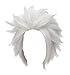 HH Building Anime Short Layered Cosplay Wig Halloween Party Silvery White Hair