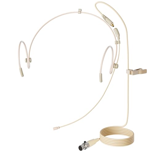 J K Professional Headset/Headworn Microphone MIC-J 071S Compatible with Shure Wireless System - TA4F Microdot Detachable Cable