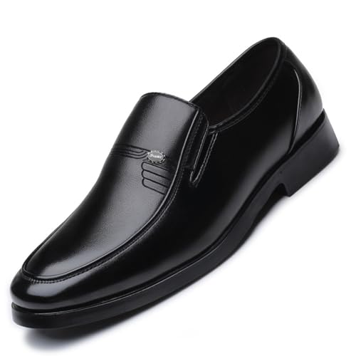 Mens Loafers Black Dress Shoes Classic Comfort Slip On Moccasins Non-Slip Business Office Formal Shoes for Men