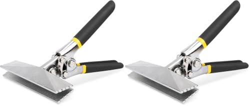Image of HURRICANE Sheet Metal Hand Seamer, 6 Inch Straight Jaw Sheet Bender Tools for Flattening Metal, Bending Pliers with Double Dipped Cushion Handle, Grip Strength and Versatility (Pack of 2)