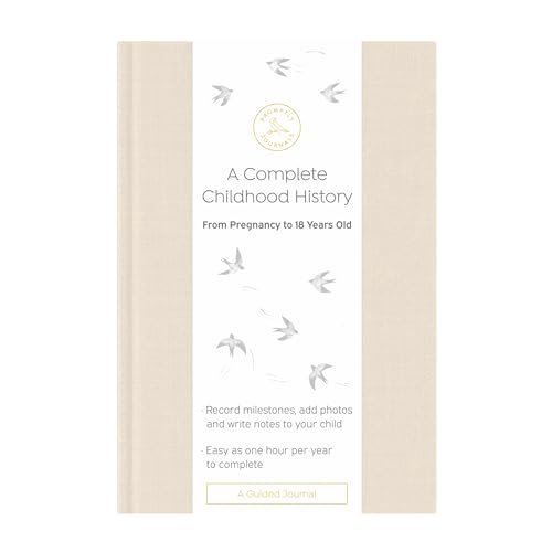 Image of Promptly Journals, A Complete Childhood History: From Pregnancy to 18 Years Old (Sand, Tan, Linen) | Baby Book and Pregnancy Journal | Baby Memory Book