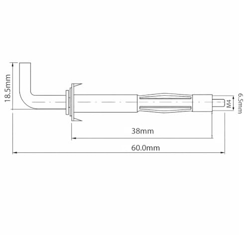 Miniatura 2 de Molly - Anclajes De Pared Con Gancho En L M4 X 38 Mm Paquete De 10 A10b