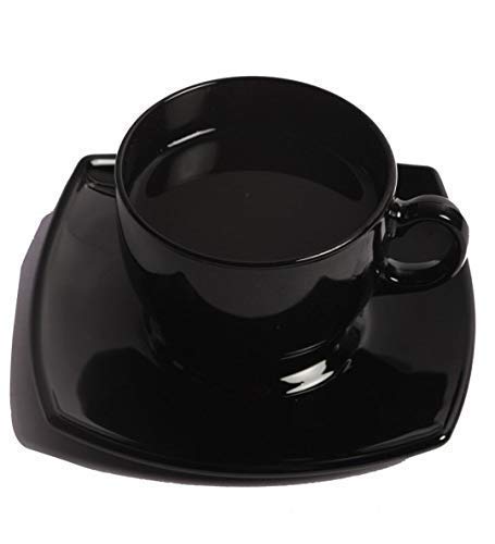Home-Cart Cup & Saucer,Tea Set,Dinning-Ware (12, Iconic Black) 1