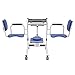 Hydraulic Patient Lift Transfer Chair for Home, 330.7 Lbs Transfer Nursing Chair Lifter Wheelchair Patient Lift for Car, Aid for Elderly 180° Split Seat Cushion Bathroom Bedside Commode (Blue)