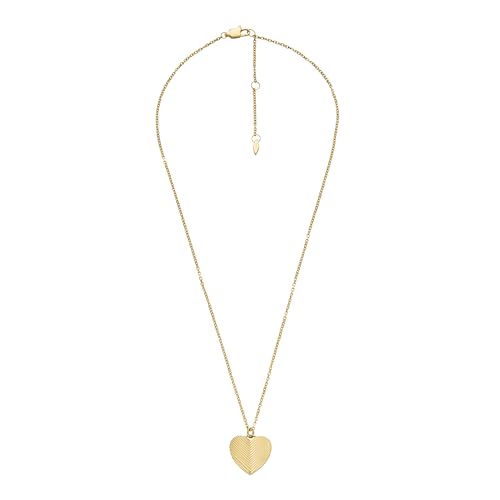 Image of Fossil Women's Gold-Tone Stainless Steel Pendant Chain Necklace for Women