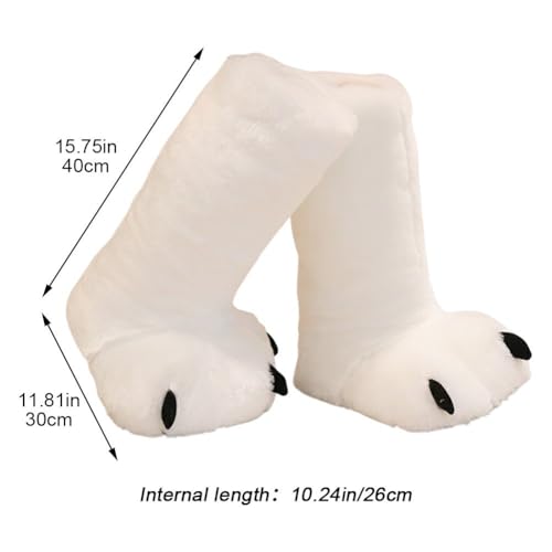 Pantoufles en forme de pattes d'animaux chaudes pour hiver - 5