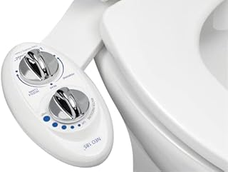 LUXE Bidet Neo 185 (Elite) Non-Electric Bidet Toilet Attachment w/ Self-cleaning Dual Nozzle and Easy Water Pressure Adjustment for Sanitary and Feminine Wash (White and White)