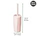 mDesign Slim Plastic Toilet Bowl Brush and Holder Set, Modern Compact Storage Organizer Cleaner Scrubber for Toilet - Heavy Duty Cleaning Plunger for Bathroom, Aura Collection - Light Pink