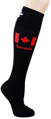 Bondi Band Canada Compression Socks, Black/Red, Medium