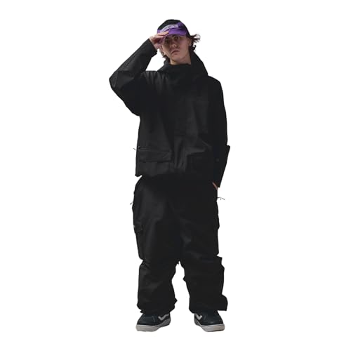 [43DEGREES] �X�m�[�{�[�h�E�F�A �㉺�Z�b�g �����Y �X�L�[�E�F�A �X�m�{�E�F�A �X�m�[�E�F�A �I�[�o�[�t�H�[���W���P�b�g �p���c ���ȂȂ� �V�F�� (BLACK+BLACK, M)