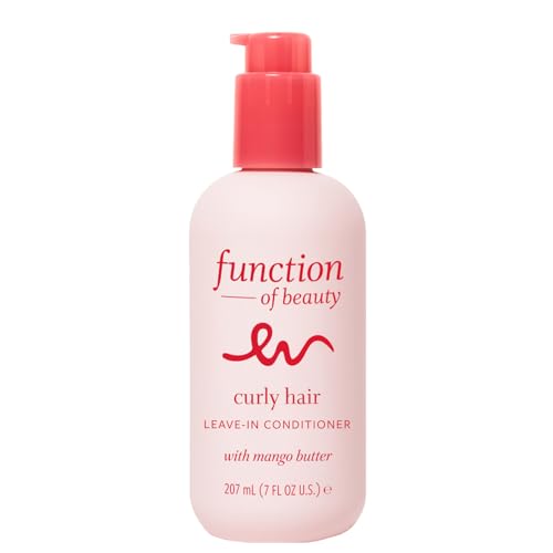 FUNCTION OF BEAUTY Leave In Conditioner for Curly Hair, 7 oz - Sulfate Free Conditioner with Mango Butter Hydrates, De-Frizzes and Defines Curls