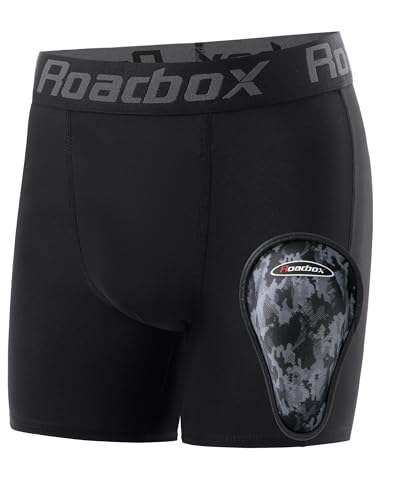 Roadbox Youth Boys Compression Shorts, Kids Baseball Cup Underwear Football Boxer Briefs with Soft Protective Athletic Cup - Main Image