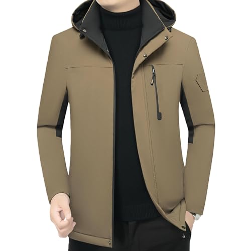 Chaqueta acolchada para hombre de mediana edad con capucha