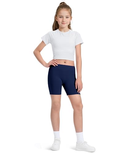 kereda girls bike shorts cotton cartwheel dance under dress shorts for kids 3 pack