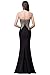 Women Fashion Long Mermaid Black Evening Dresses For Wedding Party, 12, Black