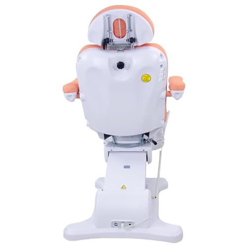Image of SKINACT Malibu Electric Medical Spa Facial Treatment Chair /Table with 240 Swivel Base, Adjustable Backrest, Leg Rest and Wired Hand Remote Control (Papaya)