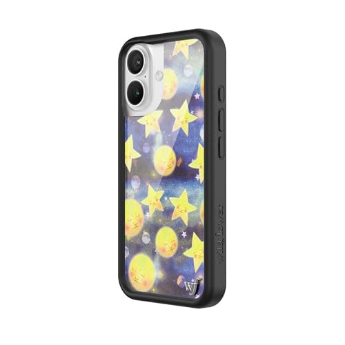 Image of Wildflower Cases - Compatible with iPhone 16| Protective Black Bumper, 6.5ft Drop Test Certified, Women Owned Small Business | Sky Moon Galaxy Night Star Aesthetic | Celestial Dreaming