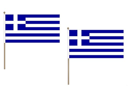 Drapeau de la Grèce 45x30cm sur tige bois pour défilé et événement
