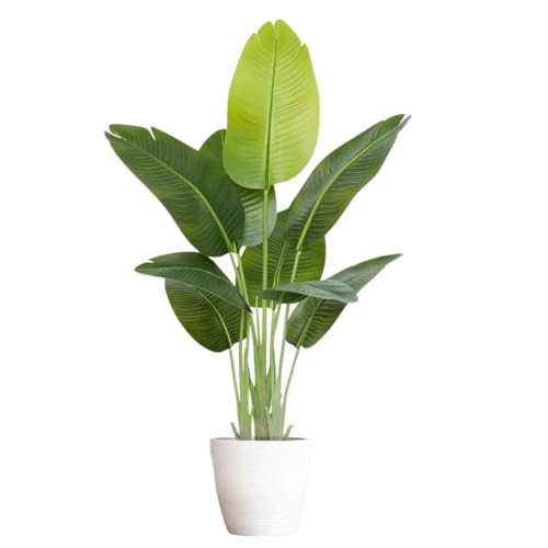 Artificial Bird of Paradise Plant – 4 FT Tall with 8 Banana Leave...