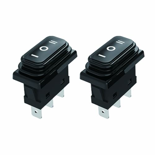 lcocove JD 2pcs 30A SPDT KCD3 Power Switch 125V/250V AC Electric Rocker Switch ON-Off-ON Switch 3Pins 3 Positions Toggle Switch with UL Certificate