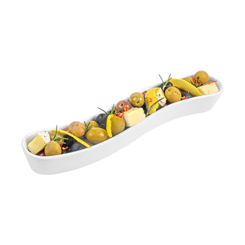 Restaurantware Swerve 10 Ounce Olive Plate 1 Curved Olive Tray
