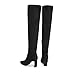 DREAM PAIRS Women's Sdob2303w Over The Knee Stretch Thigh High Boots Chunky High Heels Pointed Toe Long Fall Boots, Black Suede, Size 10