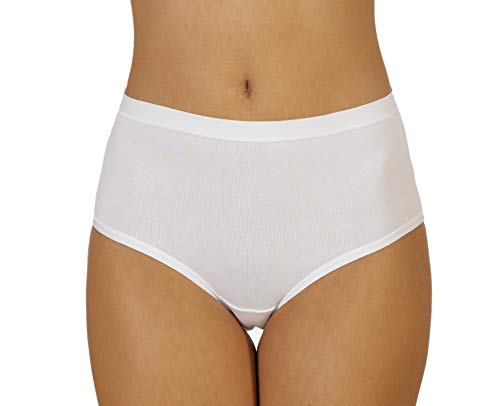 Culottes coton modal taille haute lot de 6 blanc femme XXL bord plat