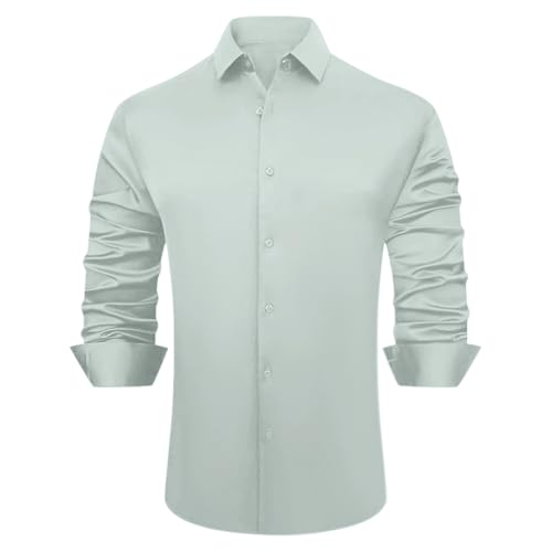 Chemise d'affaires homme satin manches longues chic moderne