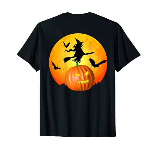 Flying Witch Lanterne Jack O Happy Halloween T-Shirt