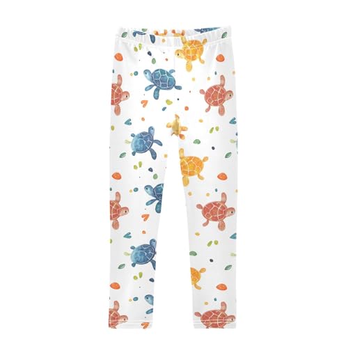 Girls Leggings Colorful Turtles Soft Toddler Leggings for Girls Kids Pants Size 4T-10T