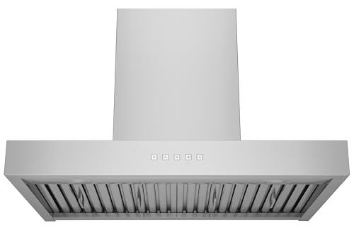 Image of Hauslane Wall Mount Range Hood 30 inch WM-730 Low Noise 4 Speed Performance Contemporary Design, Chef Model, Full-Size Handles, Professional-Grade Baffle Filters, LED Lamps, Stainless Steel
