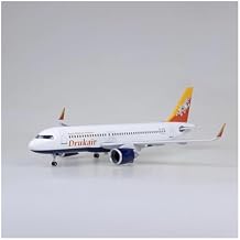Scale Aircraft 47CM 1/80 for 320NEO A320 NEO Bhutan Drukair Airlines Model Diecast Resin Plane Model Decoration Office Suitable for Display