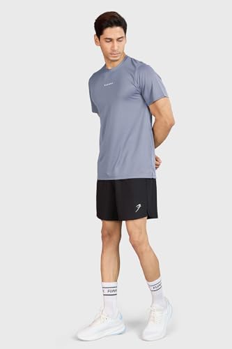 Image of FUAARK Men Solid Slim Fit Polyester Gym & Running Wear Tshirt
