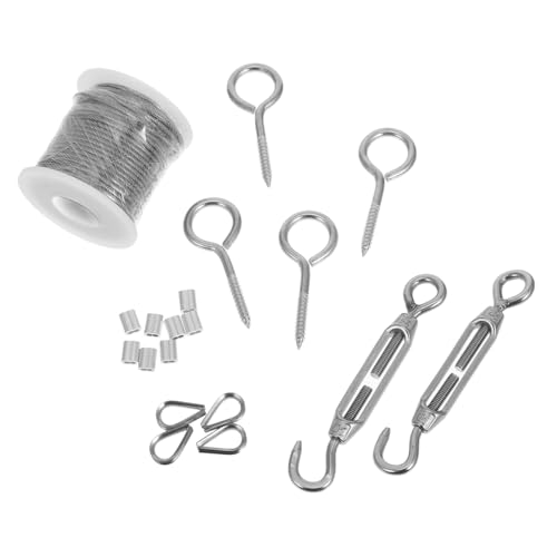 Happyyami Stainless Steel Wire Rope Kit for Outdoor Light Hanging Weather-Resistant Cable System for Deck Railing Climbing Plants Sturdy Installation
