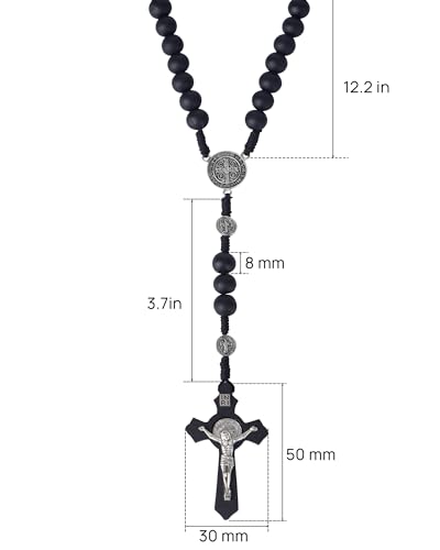 JUXINGDAZYF Rosary Beads Handmade Wooden Rosarios Catolicos Metal Cross For Catholic Or Christian Gift(Pine Black) - Thumbnail 2