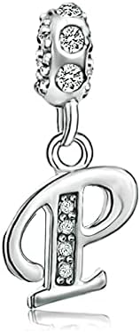 KunBead Jewelry Letter Charms Initial Dangle Alphabet Love Crystal Beads for Charm Bracelets for Women